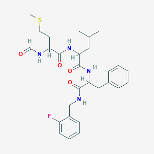 N-[1-[(2-fluorophenyl)methylamino]-1-oxo-3-phenylpropan-2-yl]-2-[(2-formamido-4-methylsulfanylbutanoyl)amino]-4-methylpentanamide