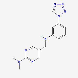 molecular formula C14H16N8 B3978084 N,N-dimethyl-5-[[3-(tetrazol-1-yl)anilino]methyl]pyrimidin-2-amine 