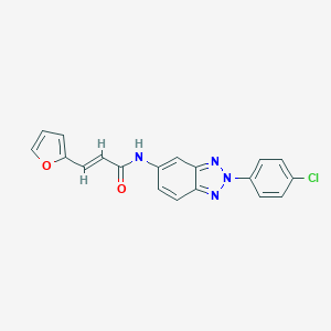 molecular formula C19H13ClN4O2 B397816 N-[2-(4-chlorophenyl)-2H-1,2,3-benzotriazol-5-yl]-3-(2-furyl)acrylamide 