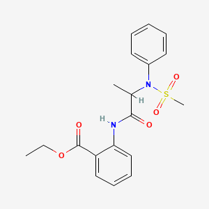 molecular formula C19H22N2O5S B3978309 ethyl 2-[2-(N-methylsulfonylanilino)propanoylamino]benzoate 