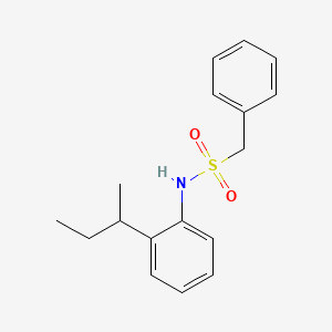 molecular formula C17H21NO2S B3978453 N-[2-(butan-2-yl)phenyl]-1-phenylmethanesulfonamide 