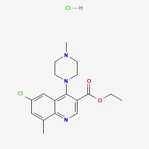ethyl 6-chloro-8-methyl-4-(4-methyl-1-piperazinyl)-3-quinolinecarboxylate hydrochloride