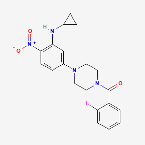 molecular formula C20H21IN4O3 B3978741 N-CYCLOPROPYL-5-[4-(2-IODOBENZOYL)PIPERAZIN-1-YL]-2-NITROANILINE 