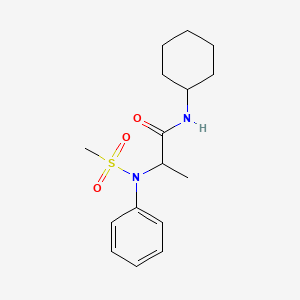 molecular formula C16H24N2O3S B3978844 N-CYCLOHEXYL-2-(N-PHENYLMETHANESULFONAMIDO)PROPANAMIDE 