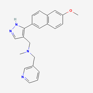 molecular formula C22H22N4O B3978852 N-[[5-(6-methoxynaphthalen-2-yl)-1H-pyrazol-4-yl]methyl]-N-methyl-1-pyridin-3-ylmethanamine 