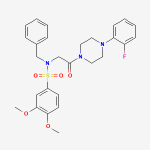 molecular formula C27H30FN3O5S B3978911 N-benzyl-N-{2-[4-(2-fluorophenyl)piperazin-1-yl]-2-oxoethyl}-3,4-dimethoxybenzenesulfonamide 