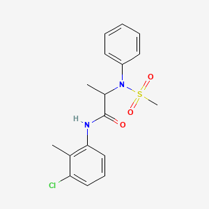 molecular formula C17H19ClN2O3S B3978991 N-(3-CHLORO-2-METHYLPHENYL)-2-(N-PHENYLMETHANESULFONAMIDO)PROPANAMIDE 