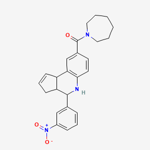 molecular formula C25H27N3O3 B3979028 azepan-1-yl-[4-(3-nitrophenyl)-3a,4,5,9b-tetrahydro-3H-cyclopenta[c]quinolin-8-yl]methanone 