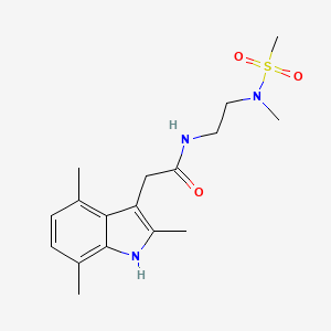 molecular formula C17H25N3O3S B3979076 N-{2-[methyl(methylsulfonyl)amino]ethyl}-2-(2,4,7-trimethyl-1H-indol-3-yl)acetamide 