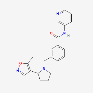 molecular formula C22H24N4O2 B3979178 3-{[2-(3,5-dimethylisoxazol-4-yl)pyrrolidin-1-yl]methyl}-N-pyridin-3-ylbenzamide 