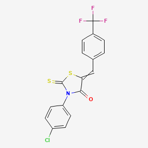molecular formula C17H9ClF3NOS2 B3979181 3-(4-chlorophenyl)-2-thioxo-5-[4-(trifluoromethyl)benzylidene]-1,3-thiazolidin-4-one 