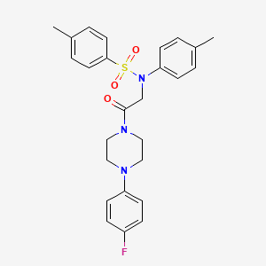 molecular formula C26H28FN3O3S B3979195 N-{2-[4-(4-fluorophenyl)piperazin-1-yl]-2-oxoethyl}-4-methyl-N-(4-methylphenyl)benzenesulfonamide 