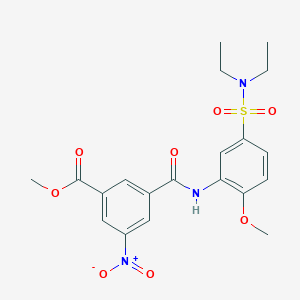 molecular formula C20H23N3O8S B3979256 methyl 3-[({5-[(diethylamino)sulfonyl]-2-methoxyphenyl}amino)carbonyl]-5-nitrobenzoate 