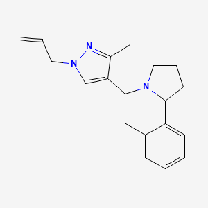 molecular formula C19H25N3 B3979263 1-allyl-3-methyl-4-{[2-(2-methylphenyl)pyrrolidin-1-yl]methyl}-1H-pyrazole 