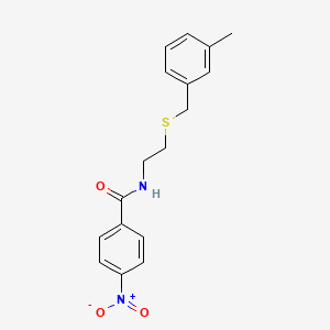 molecular formula C17H18N2O3S B3979295 N-{2-[(3-methylbenzyl)thio]ethyl}-4-nitrobenzamide 
