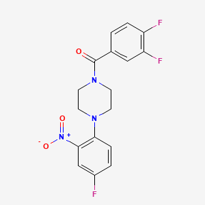 molecular formula C17H14F3N3O3 B3979310 (3,4-Difluorophenyl)-[4-(4-fluoro-2-nitrophenyl)piperazin-1-yl]methanone 