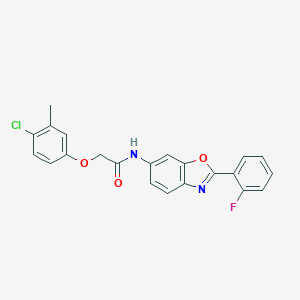 molecular formula C22H16ClFN2O3 B397934 2-(4-chloro-3-methylphenoxy)-N-[2-(2-fluorophenyl)-1,3-benzoxazol-6-yl]acetamide 
