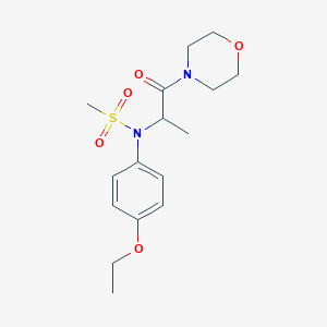 molecular formula C16H24N2O5S B3979361 N-(4-ethoxyphenyl)-N-[1-methyl-2-(4-morpholinyl)-2-oxoethyl]methanesulfonamide 