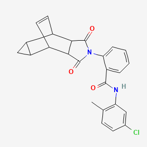 molecular formula C25H21ClN2O3 B3979393 N-(5-chloro-2-methylphenyl)-2-(1,3-dioxooctahydro-4,6-ethenocyclopropa[f]isoindol-2(1H)-yl)benzamide 