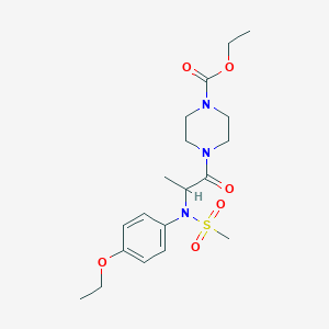 molecular formula C19H29N3O6S B3979398 ethyl 4-[N-(4-ethoxyphenyl)-N-(methylsulfonyl)alanyl]piperazine-1-carboxylate 