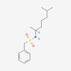 molecular formula C15H25NO2S B3979423 N-(6-methylheptan-2-yl)-1-phenylmethanesulfonamide 