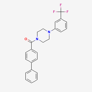 molecular formula C24H21F3N2O B3979424 1-(4-biphenylylcarbonyl)-4-[3-(trifluoromethyl)phenyl]piperazine 