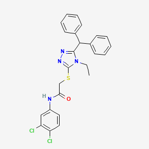 molecular formula C25H22Cl2N4OS B3979460 N-(3,4-dichlorophenyl)-2-{[5-(diphenylmethyl)-4-ethyl-4H-1,2,4-triazol-3-yl]sulfanyl}acetamide 