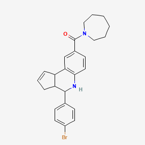 molecular formula C25H27BrN2O B3979467 azepan-1-yl-[4-(4-bromophenyl)-3a,4,5,9b-tetrahydro-3H-cyclopenta[c]quinolin-8-yl]methanone 
