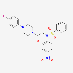molecular formula C24H23FN4O5S B3979474 N-{2-[4-(4-fluorophenyl)-1-piperazinyl]-2-oxoethyl}-N-(4-nitrophenyl)benzenesulfonamide 