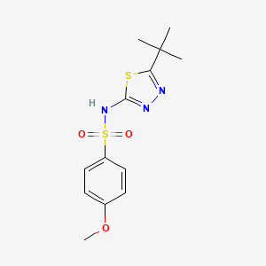 molecular formula C13H17N3O3S2 B3979486 Benzenesulfonamide, N-(5-tert-butyl-1,3,4-thiadiazol-2-yl)-p-methoxy- CAS No. 3567-26-8