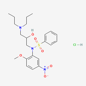 molecular formula C22H32ClN3O6S B3979517 N-[3-(dipropylamino)-2-hydroxypropyl]-N-(2-methoxy-5-nitrophenyl)benzenesulfonamide hydrochloride 