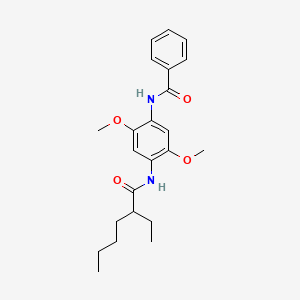 molecular formula C23H30N2O4 B3979545 N-{4-[(2-ethylhexanoyl)amino]-2,5-dimethoxyphenyl}benzamide 