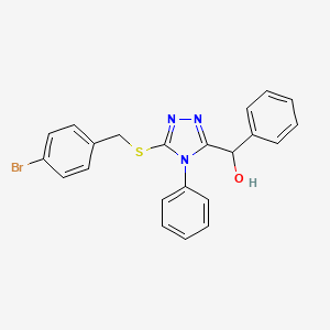 molecular formula C22H18BrN3OS B3979566 [5-[(4-Bromophenyl)methylsulfanyl]-4-phenyl-1,2,4-triazol-3-yl]-phenylmethanol 