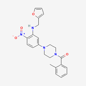 molecular formula C23H24N4O4 B3979617 N-[(FURAN-2-YL)METHYL]-5-[4-(2-METHYLBENZOYL)PIPERAZIN-1-YL]-2-NITROANILINE 