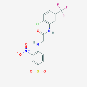 molecular formula C16H13ClF3N3O5S B3979675 N~1~-[2-chloro-5-(trifluoromethyl)phenyl]-N~2~-[4-(methylsulfonyl)-2-nitrophenyl]glycinamide 