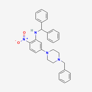 molecular formula C30H30N4O2 B3979781 5-(4-benzylpiperazin-1-yl)-N-(diphenylmethyl)-2-nitroaniline 