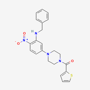 molecular formula C22H22N4O3S B3979803 N-benzyl-2-nitro-5-[4-(2-thienylcarbonyl)-1-piperazinyl]aniline 