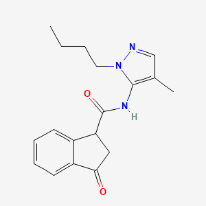 molecular formula C18H21N3O2 B3979823 N-(1-butyl-4-methyl-1H-pyrazol-5-yl)-3-oxoindane-1-carboxamide 