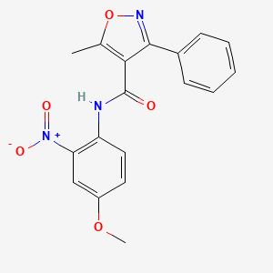 molecular formula C18H15N3O5 B3979825 N-(4-methoxy-2-nitrophenyl)-5-methyl-3-phenyl-1,2-oxazole-4-carboxamide 