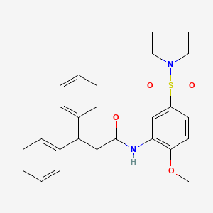 molecular formula C26H30N2O4S B3979842 N-[5-(diethylsulfamoyl)-2-methoxyphenyl]-3,3-diphenylpropanamide 