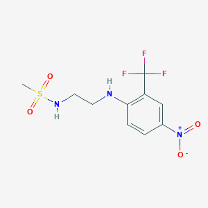 molecular formula C10H12F3N3O4S B3979853 N-{2-[4-NITRO-2-(TRIFLUOROMETHYL)ANILINO]ETHYL}METHANESULFONAMIDE 