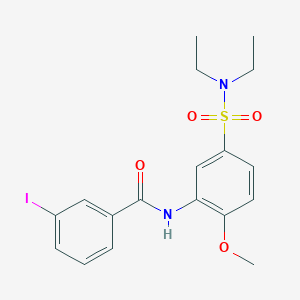 molecular formula C18H21IN2O4S B3979870 N-[5-(diethylsulfamoyl)-2-methoxyphenyl]-3-iodobenzamide 