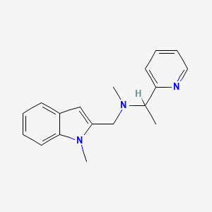 molecular formula C18H21N3 B3979878 N-methyl-N-[(1-methyl-1H-indol-2-yl)methyl]-1-pyridin-2-ylethanamine 