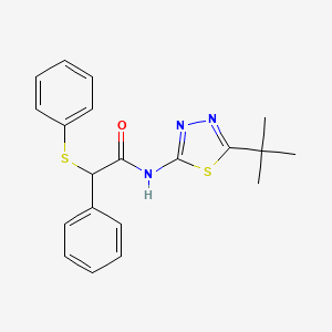 molecular formula C20H21N3OS2 B3979958 N-(5-tert-butyl-1,3,4-thiadiazol-2-yl)-2-phenyl-2-(phenylsulfanyl)acetamide 