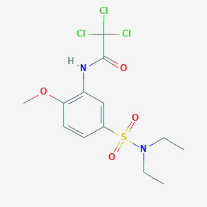 molecular formula C13H17Cl3N2O4S B3979965 2,2,2-trichloro-N-[5-(diethylsulfamoyl)-2-methoxyphenyl]acetamide 