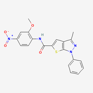 molecular formula C20H16N4O4S B3980016 N-(2-methoxy-4-nitrophenyl)-3-methyl-1-phenyl-1H-thieno[2,3-c]pyrazole-5-carboxamide 