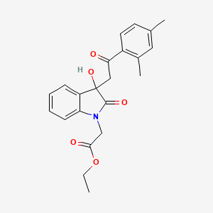 molecular formula C22H23NO5 B3980182 ethyl {3-[2-(2,4-dimethylphenyl)-2-oxoethyl]-3-hydroxy-2-oxo-2,3-dihydro-1H-indol-1-yl}acetate 