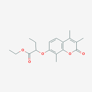 molecular formula C18H22O5 B3980191 ethyl 2-[(3,4,8-trimethyl-2-oxo-2H-chromen-7-yl)oxy]butanoate 
