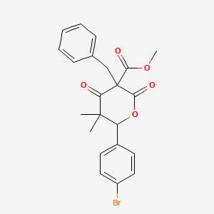 molecular formula C22H21BrO5 B3980203 methyl 3-benzyl-6-(4-bromophenyl)-5,5-dimethyl-2,4-dioxotetrahydro-2H-pyran-3-carboxylate 