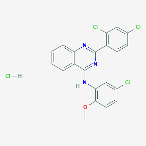 molecular formula C21H15Cl4N3O B3980205 N-(5-chloro-2-methoxyphenyl)-2-(2,4-dichlorophenyl)quinazolin-4-amine;hydrochloride 
